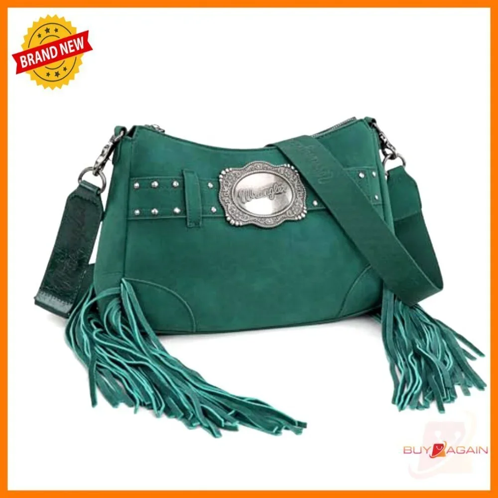 Fringe Hobo Shoulder Bag Vegan Suede Tassel Crossbody Western Purse